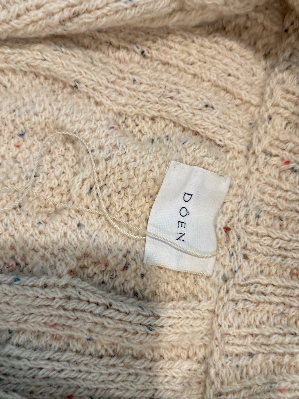 Doen Cream Speckled Cable Cardigan